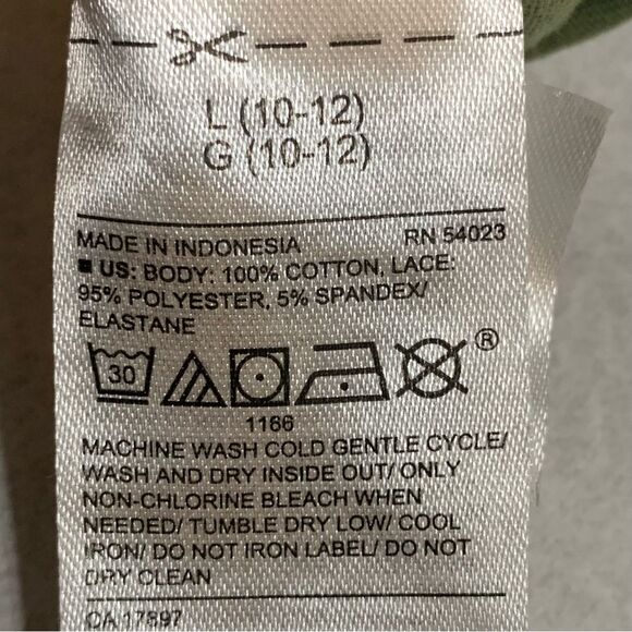 OLD NAVY Romper Girls 10-12 Olive Green Eyelet Lace Ruffle Elastic Waist Pockets - Picture 7 of 7